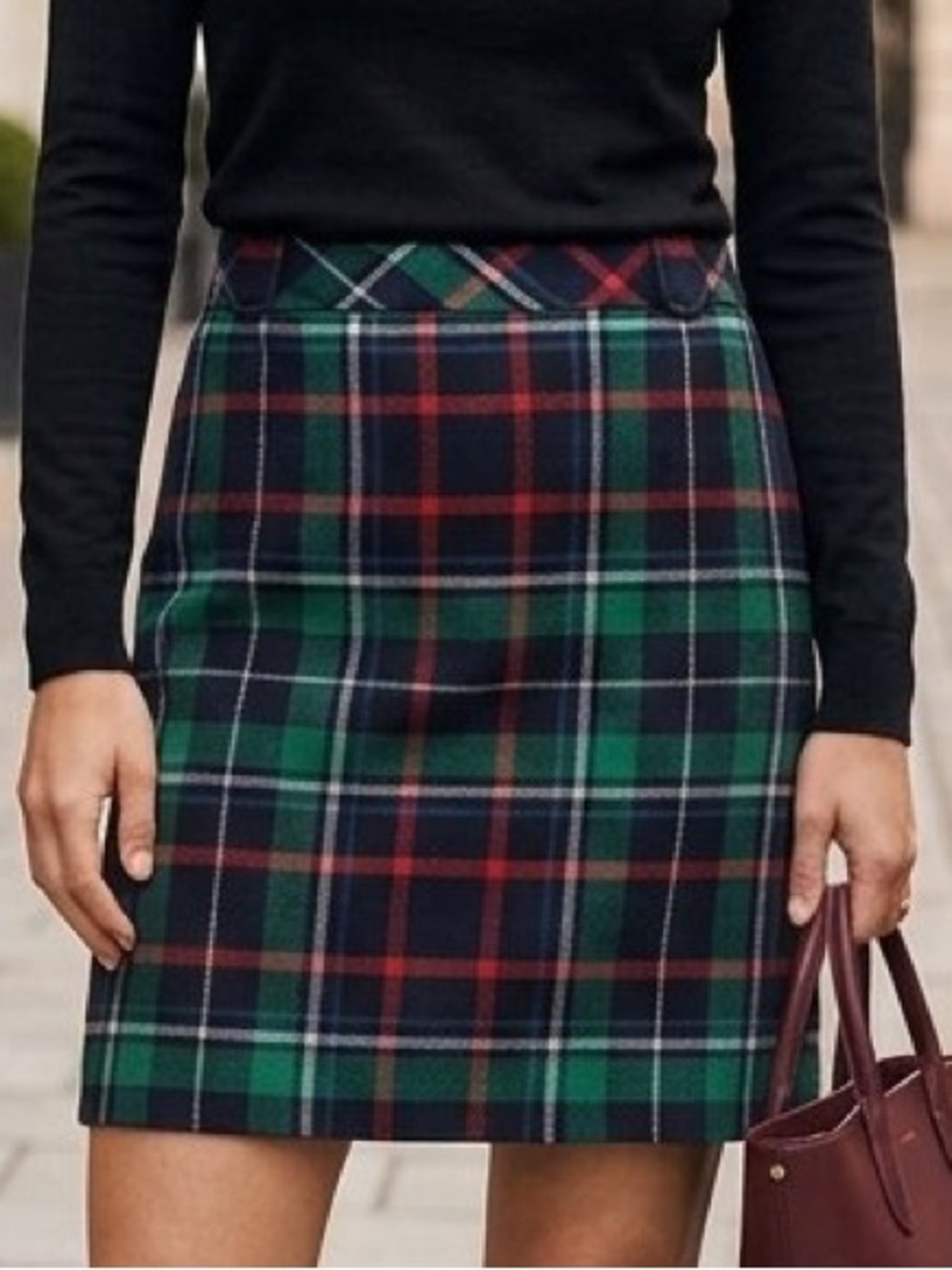 Talbots Plaid Tartan A-Line Wool Blend Skirt NWT 6
